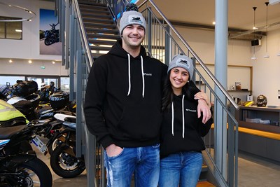 Bild von Beanie Motorradfahrer