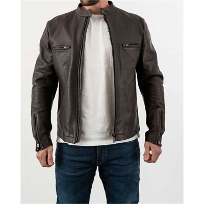Bild von Commander Leather Jacket Brown