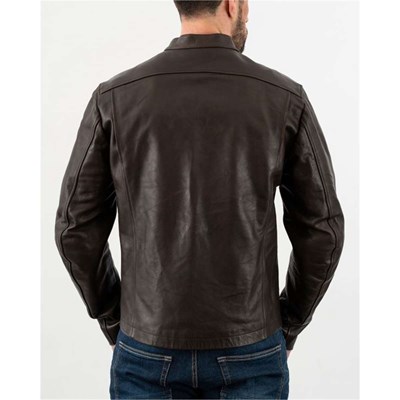 Bild von Commander Leather Jacket Brown