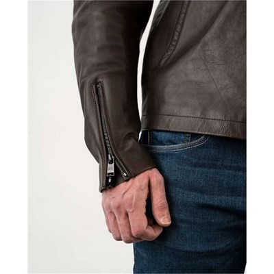 Bild von Commander Leather Jacket Brown