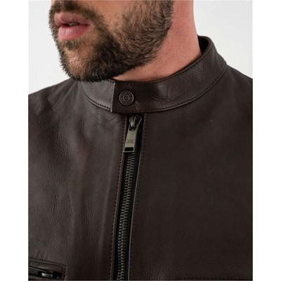 Bild von Commander Leather Jacket Brown