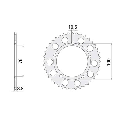 Bild von Zahnkranz Alu (530) 2105ED-