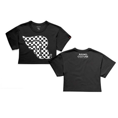 Bild von Checkerboard Crop Top T-Shirt Women black