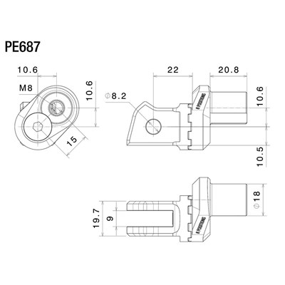 Bild von Fahrerfussrasten-Adapter Ø 18 mm
