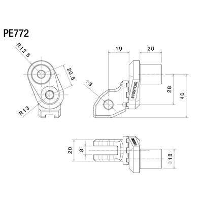 Bild von Fussrasten-Adapter Fahrer verstellbar Ø 18 mm