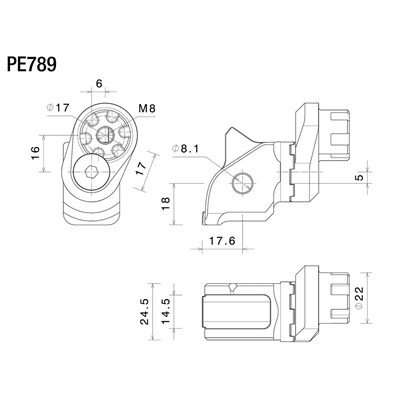 Bild von Fussrasten-Adapter Fahrer verstellbar Ø22mm