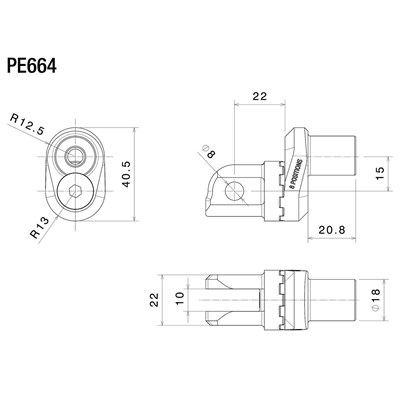 Bild von Fussrastenadapter verstellbar Fahrer Ø 18 mm